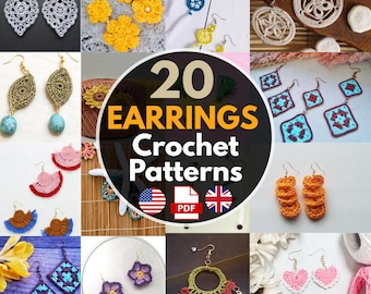 Crochet Earring Pattern PDF – DIY Handmade Earrings Tutorial, Boho Earrings, Instant Digital Download, Easy Jewelry Craft, Beginner Crochet