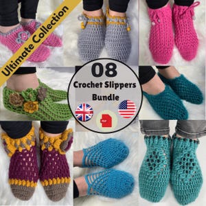 Handmade Crochet Slippers PDF Pattern Bundle – Women’s Cozy House Shoes, Easy Home Socks, Instant Download, Gift Idea, Slippers design PDF