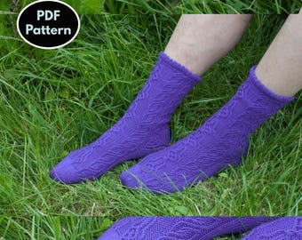 Patrón de tejido de calcetines en PDF: calcetines de lana DIY, patrón de tejido fácil y cómodo, ideal para principiantes, descarga digital instantánea.