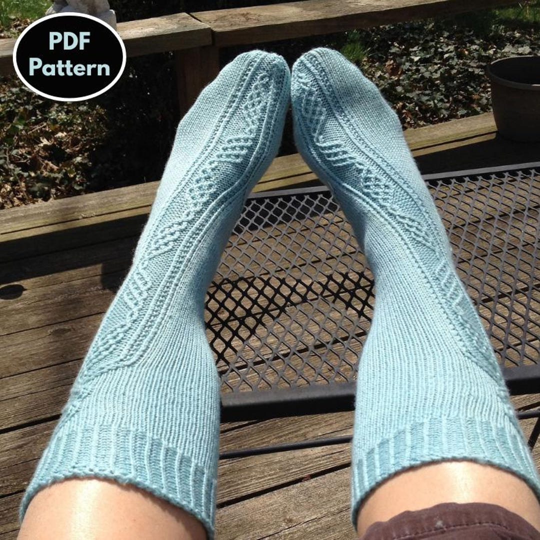 Easy Knit Sock Pattern PDF, Wool Socks Knitting Pattern, Toe-up & Cuff ...