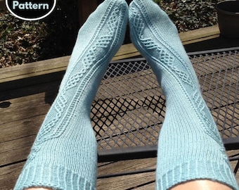 Easy Knit Sock Pattern PDF, Wool Socks Knitting Pattern, Toe-Up & Cuff-Down Socks, DIY Cozy Winter Socks, Digital Download
