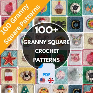 100 3D-Häkelmuster für Granny Squares, einzigartige strukturierte Häkelblöcke, digitale PDF-Anleitung, DIY-Decke, Decke, Sofort-Download.
