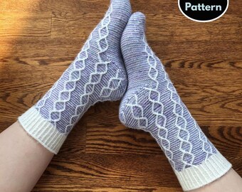 Patrones para tejer calcetines: diseños con la punta hacia arriba y hacia abajo, calcetines de lana, PDF digital, descarga instantánea, patrón de tejido DIY