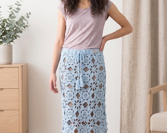 Crochet Lace Skirt Pattern, Women Midi Skirt Pattern, Boho Summer Digital Crochet Pattern