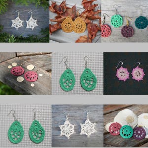 60 Crochet Earrings Patterns PDF, DIY Boho, Modern & Dangle Earring Designs , Instant Digital Download, Handmade Jewelry Craft Guide image 10