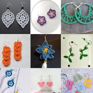 60 Crochet Earrings Patterns PDF, DIY Boho, Modern & Dangle Earring Designs , Instant Digital Download, Handmade Jewelry Craft Guide image 3