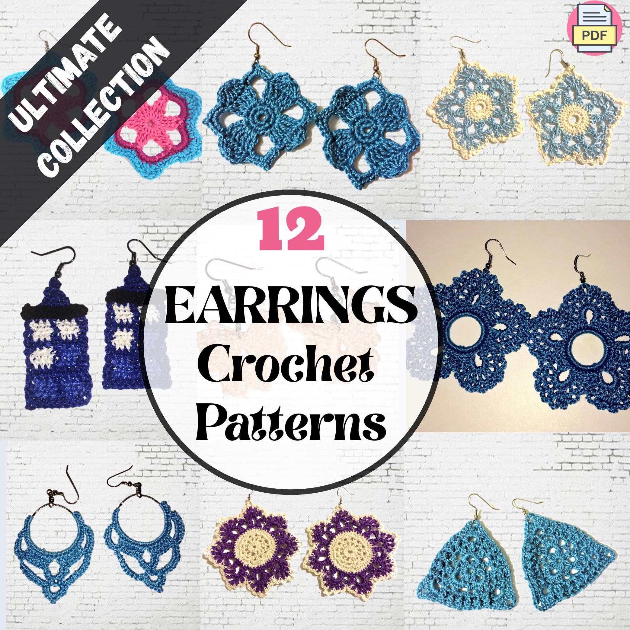 38 Crochet Jewellery Patterns with Brooches, Earrings, Bracelets 23 Crochet Earring Tutorial