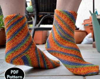 Patrón de calcetines fáciles de tejer en PDF: patrón de calcetines fáciles de tejer, cómodos y sencillos, ideal para principiantes, calcetines de lana DIY, descarga digital instantánea