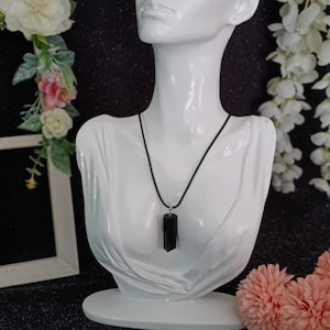 Tumalin protective stone with elegant and modern silver chain or imitation leather strap, healing stone, gift, spiritual, crystal, energy gemstone