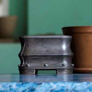 Pot à bonsaï fait main en bambou et en céramique