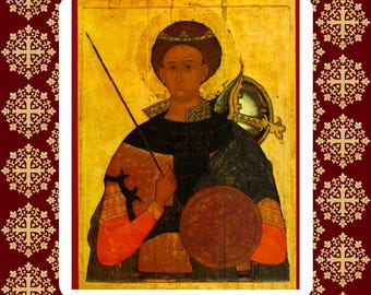 Orthodox icoon van de heilige Demetrius van Thessaloniki, houten religieuze kunst