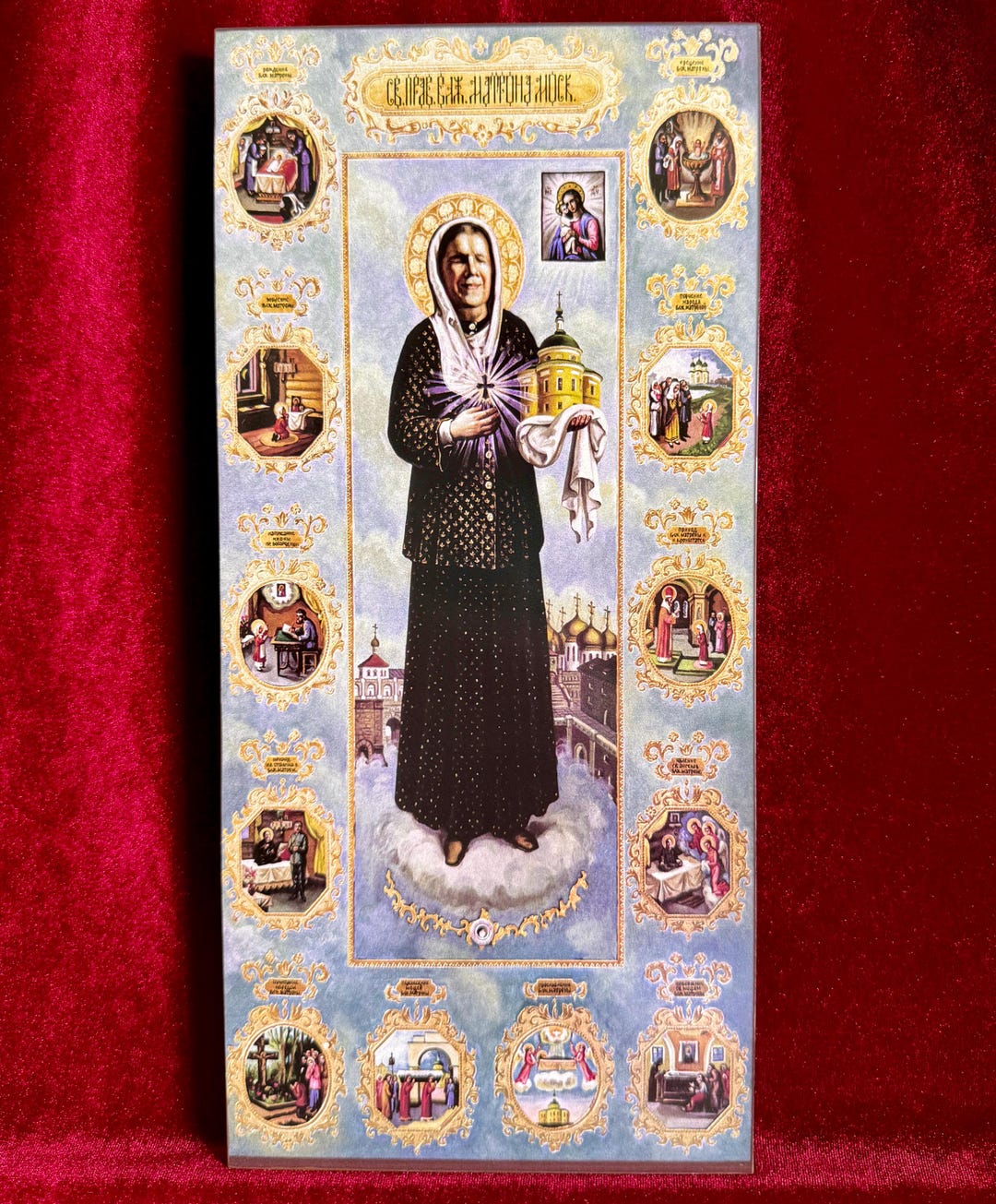 Saint Matrona Icon With Scenes From Her Life. Wooden Orthodox Icon. - Etsy
