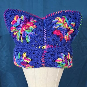 Crochet Granny Square Cat Ear Beanie