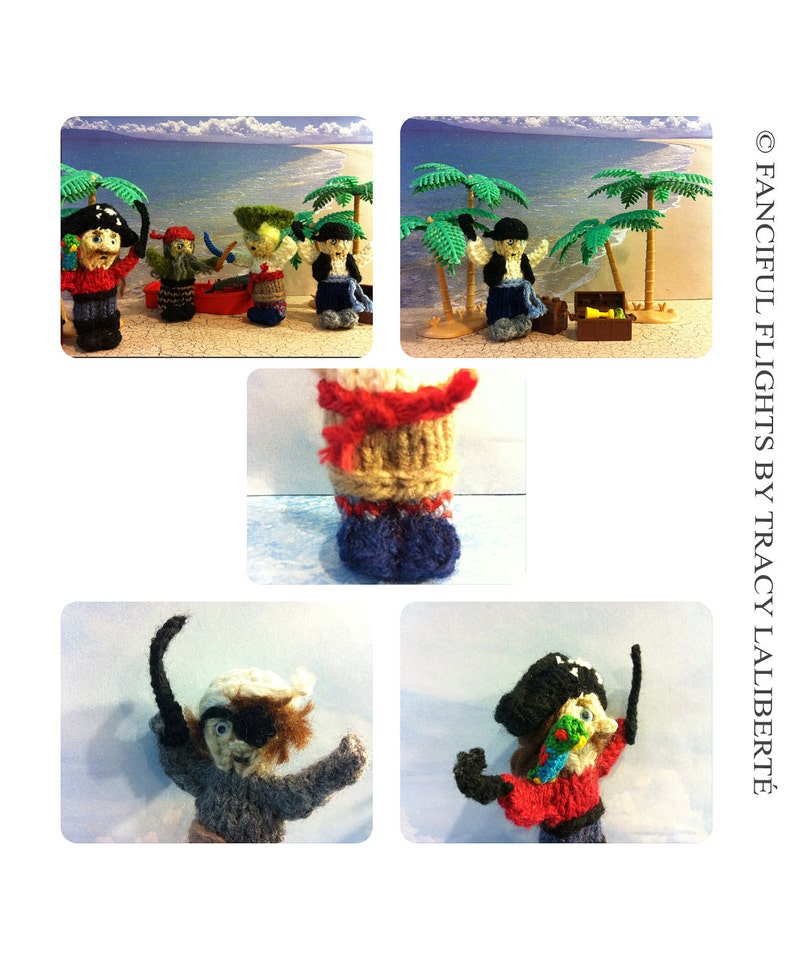 Pirate Doll, Pirate Toy, Doll Knitting Pattern, Pirate Amigurumi Pattern, Knitted Pirate Toy Doll Pattern Instant PDF digital download image 1