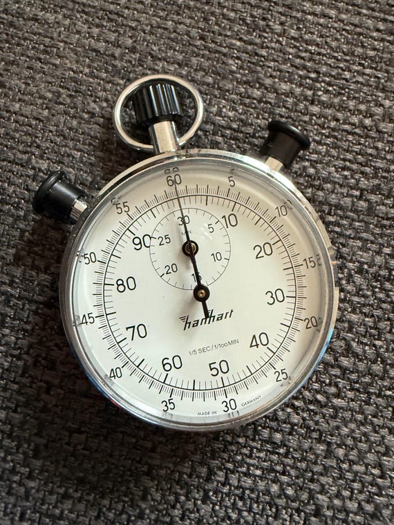 Vintage Hanhart Split-Shot Stopwatch: 1/5 Second,… - image 1