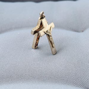 Rare Religious Christian Opening Reliquary Cross, Agnus Dei and Paperolle , antique crucifix reliquary , religious vintage