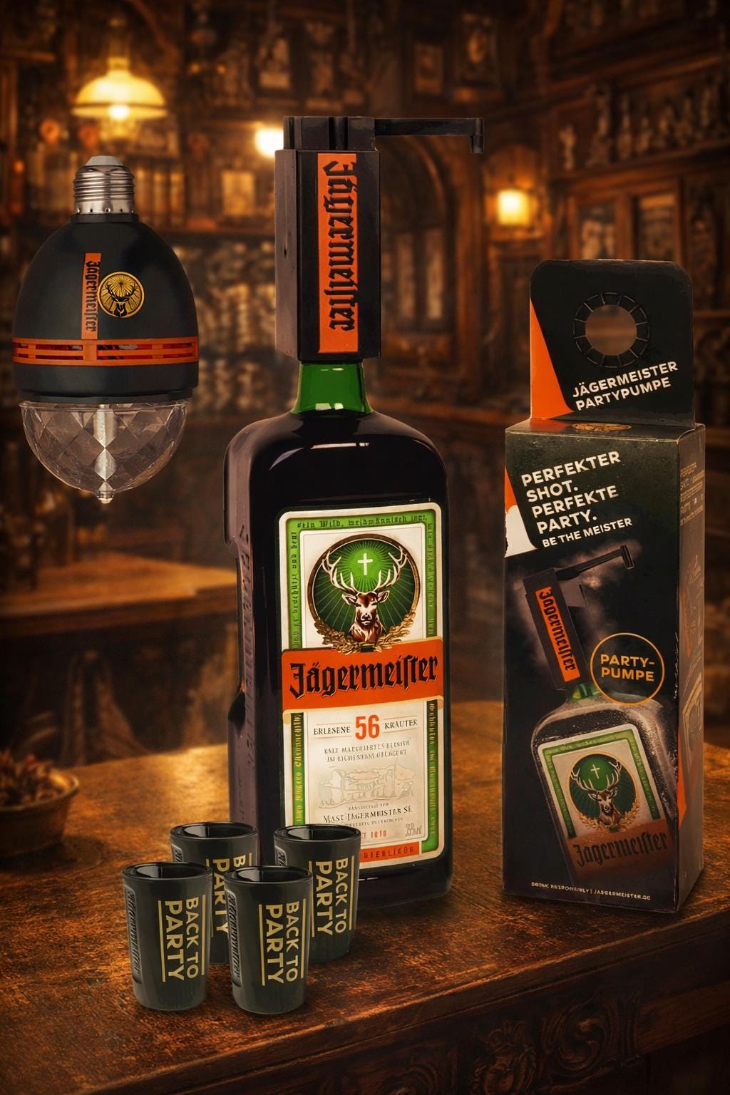 Jägermeister Party Set – Dispenser Pump, Lamp, Shot Glasses - Etsy