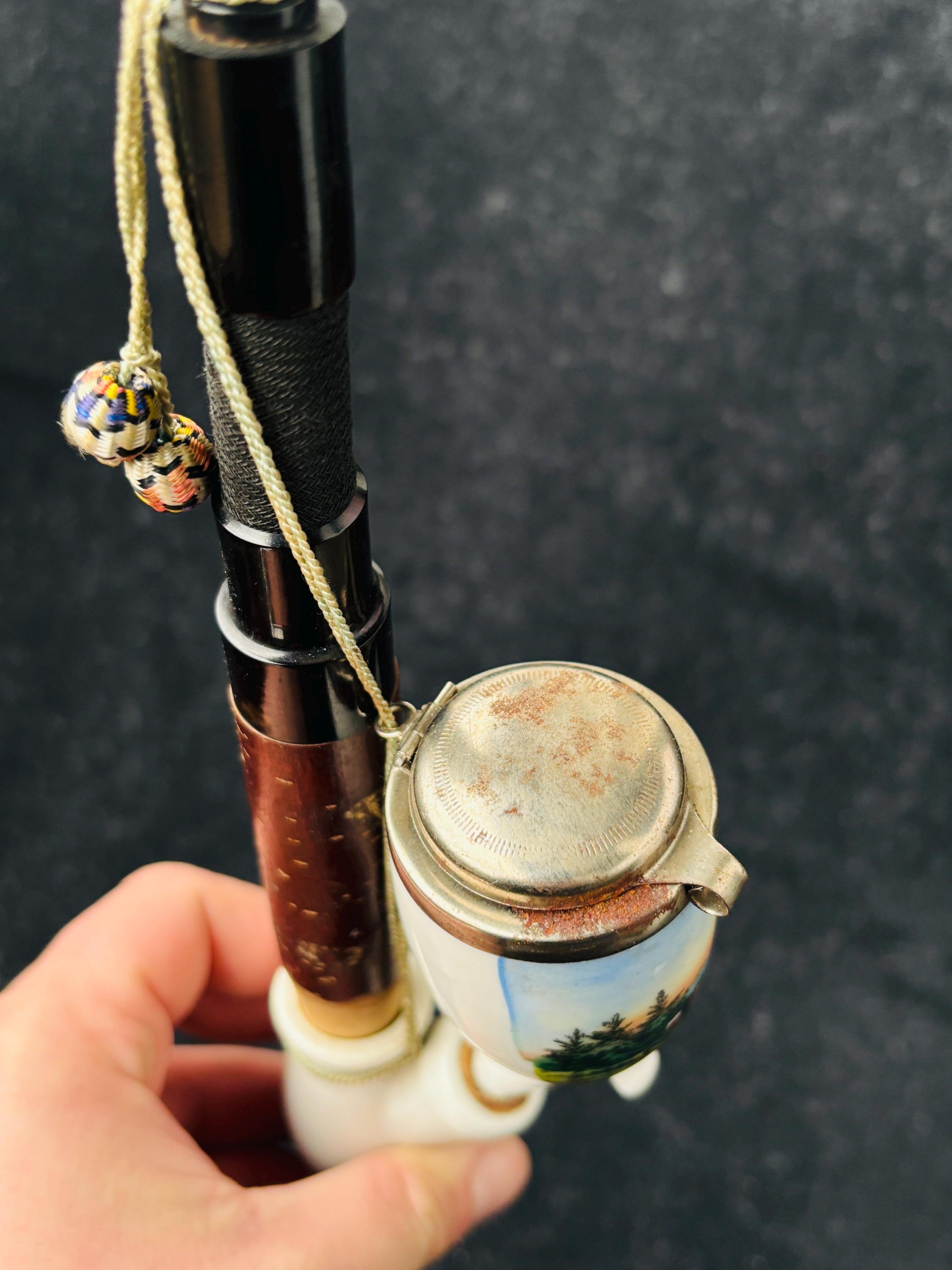 Vintage German Hunter Tobacco Pipe – Deer Motif Smoking Pipe