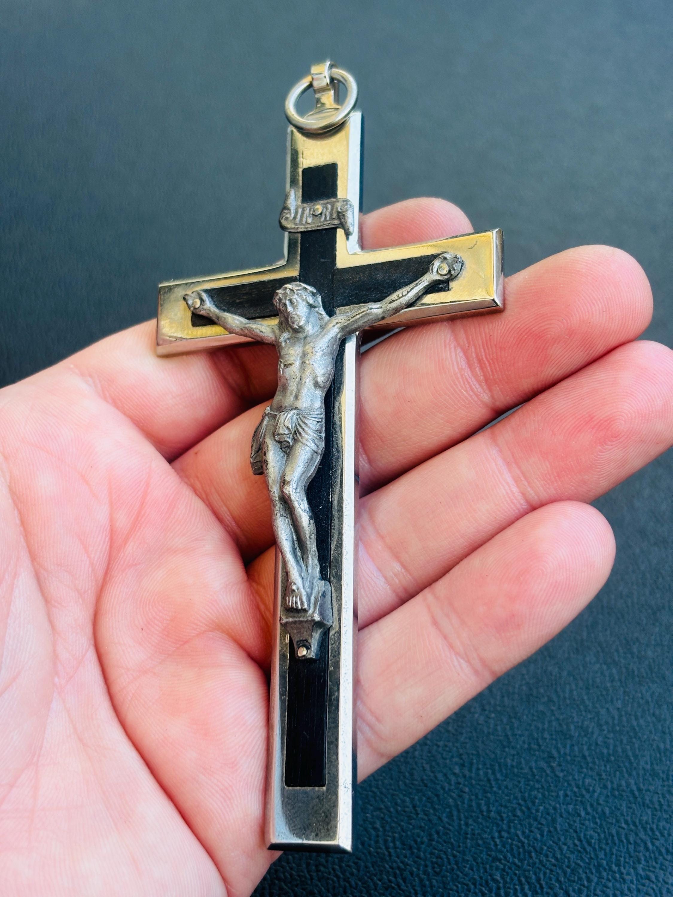 アンティーク カタコンベの土入り 十字架 クロス ロザリオ ペンダント