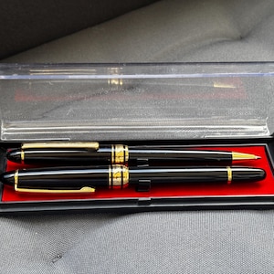 Vintage Fountain Pen Ballpoint Pen Set Iridium Point Gold Nib Germany / Set of 2 Vintage Collectible Pens