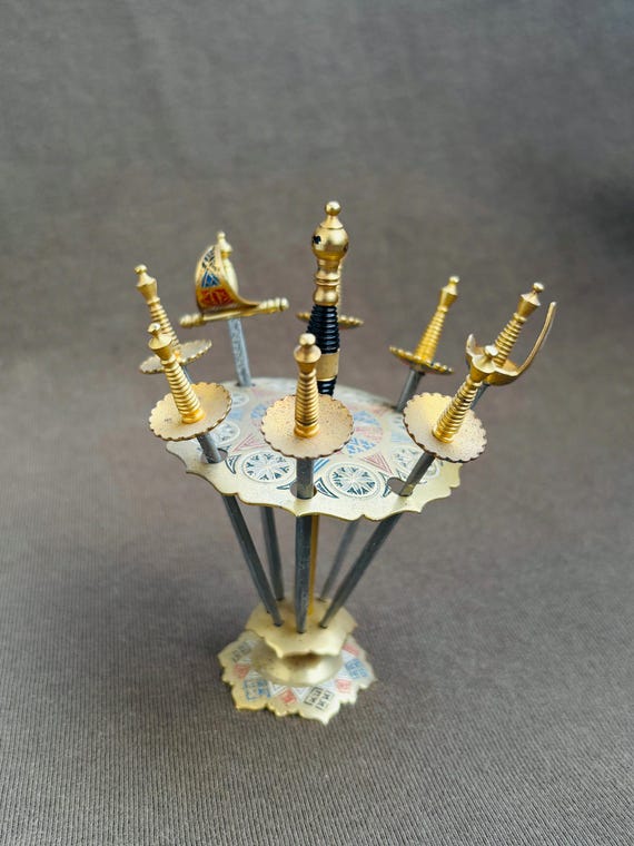 Vintage Toledo Sword Cocktail Skewers – Spanish Olive Picks on