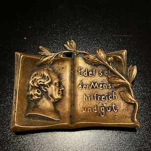 Brass Book Cigarette Ashtray 19th Century Style Decorative Mini Tray , Messingbuch - Zigarettenaschenbecher