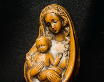Madonna and Child Wax Sculpture, Religious Art