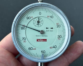 Vintage Beetle Dial Indicator 10mm – Precision Measuring Gauge 0.01mm, Industrial Measuring Tool, Machinist Indicator