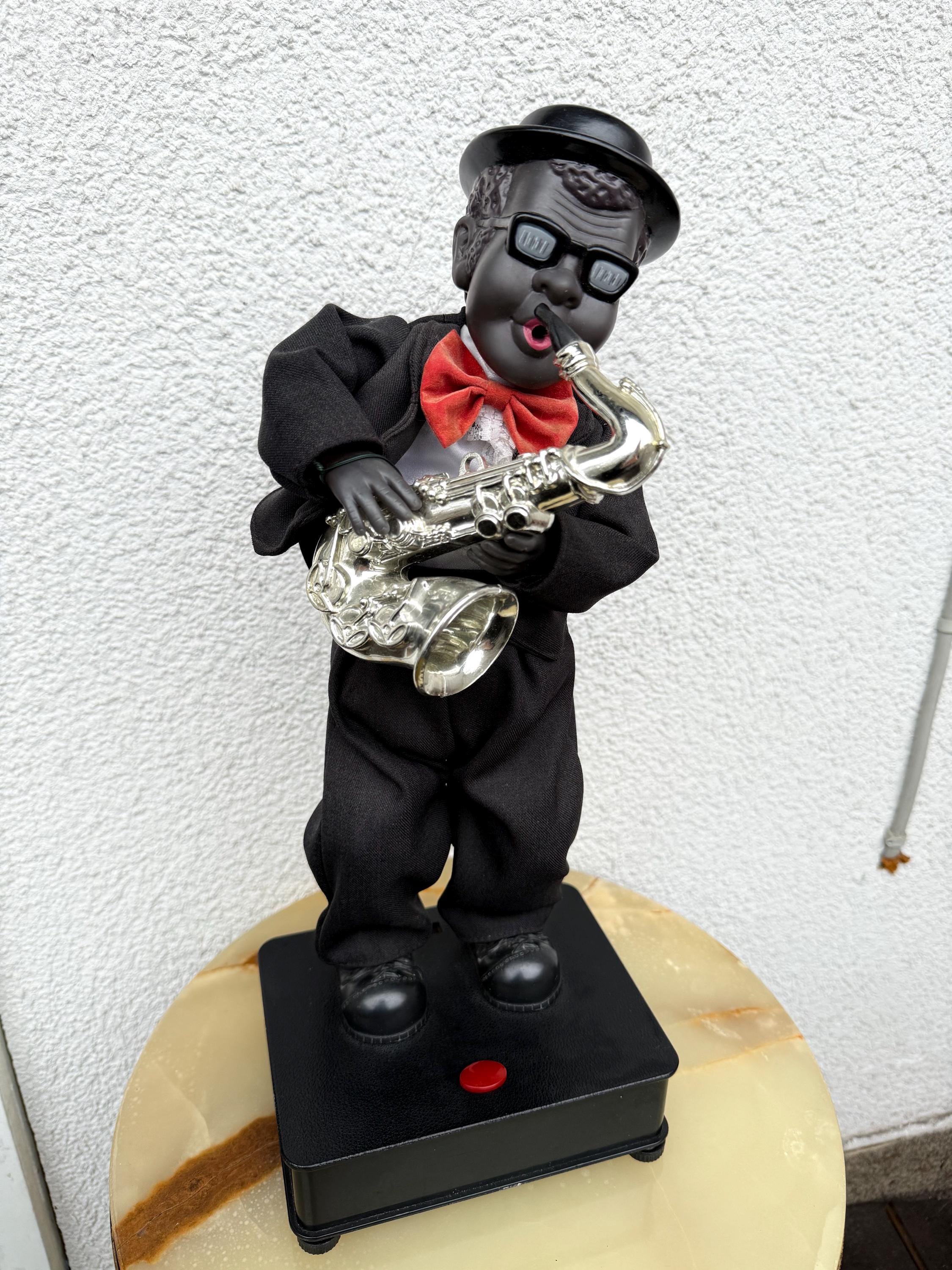 Vintage the Jazzman Singing Swinging Saxophone Player Battery