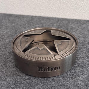 cigarette ashtray Vintage Marlboro Texas Lone Star Stainless Steel Ashtray