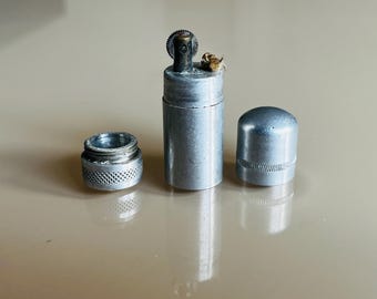 Vintage USSR Petrol Lighter: Retro Aluminum Case, 1940s-50s Antique
