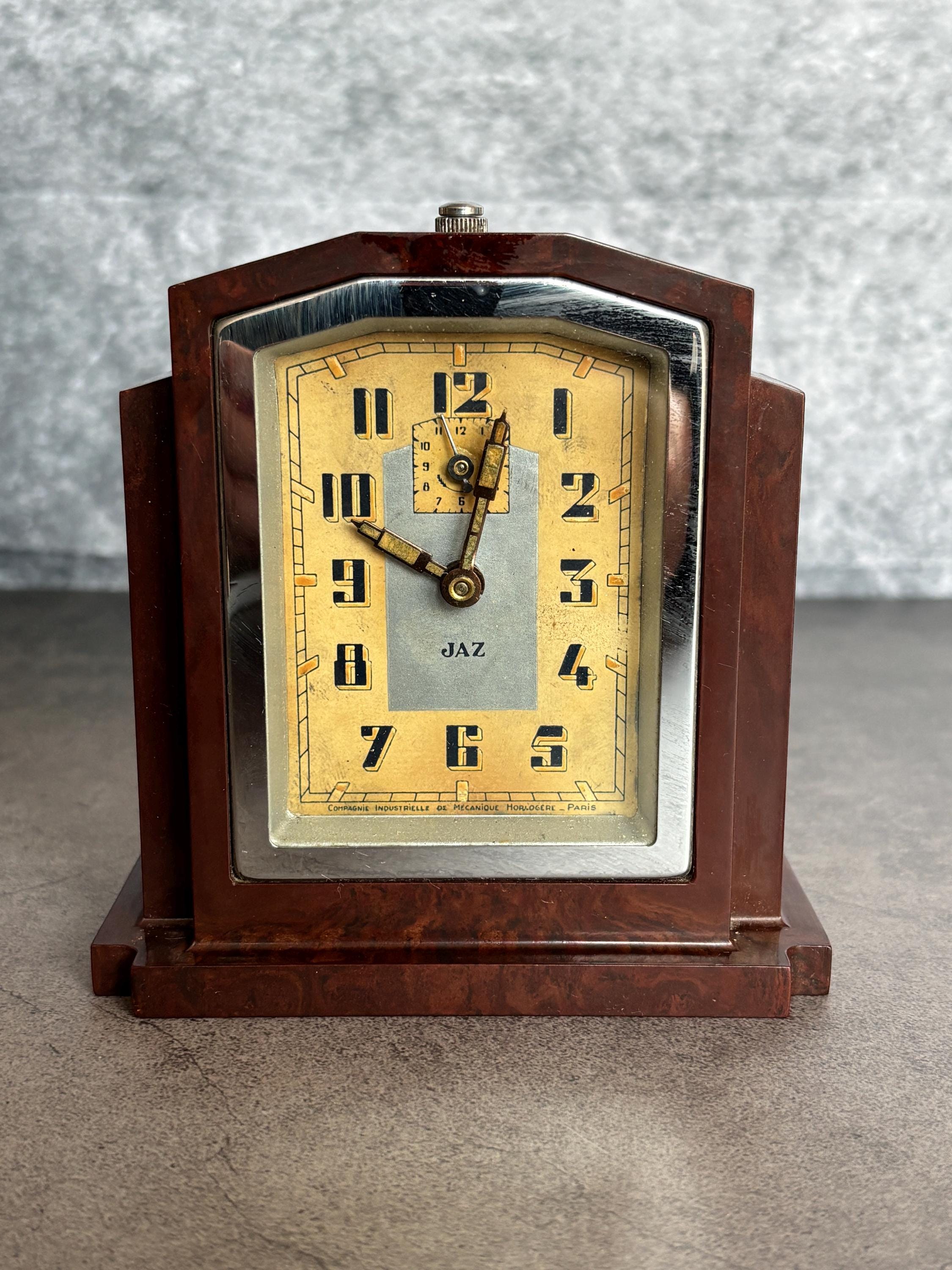 Antique Jaz Fonic Alarm Clock | French Art Deco | Bakelite