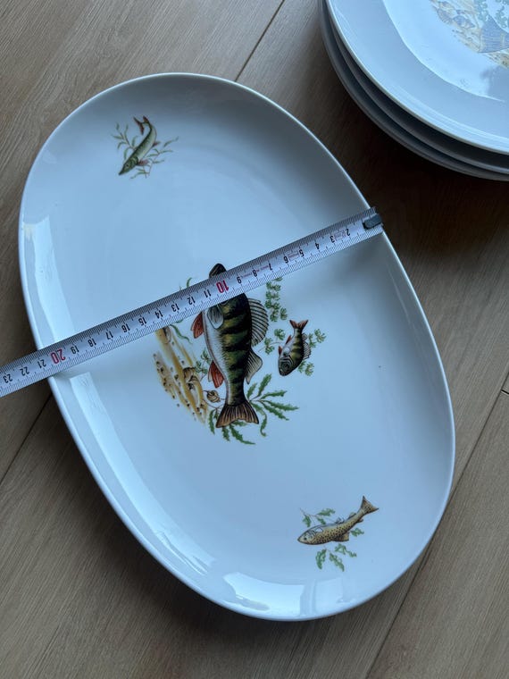 Vintage Schumann Arzberg Bavaria Fish Plates Set – German