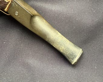 Vintage German Hunting Tobacco Pipe With Fur, Rustic Smoking Pipe