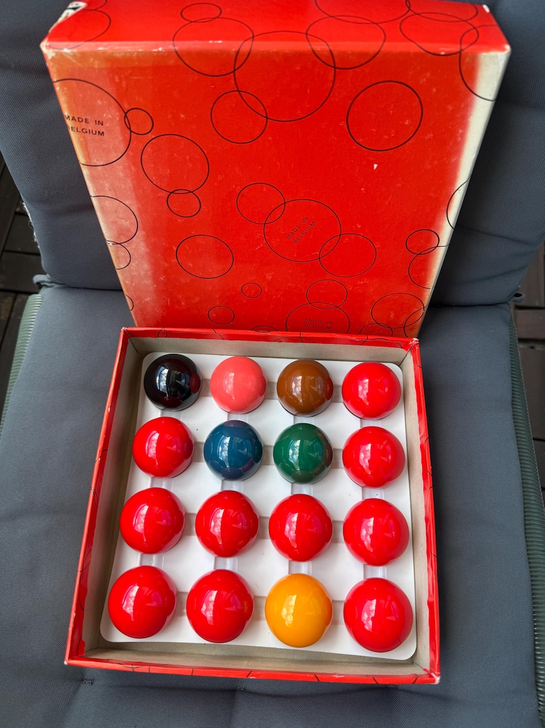 Vintage Aramith Bakelite Snooker Ball Set – Belgian Billiard Balls ...