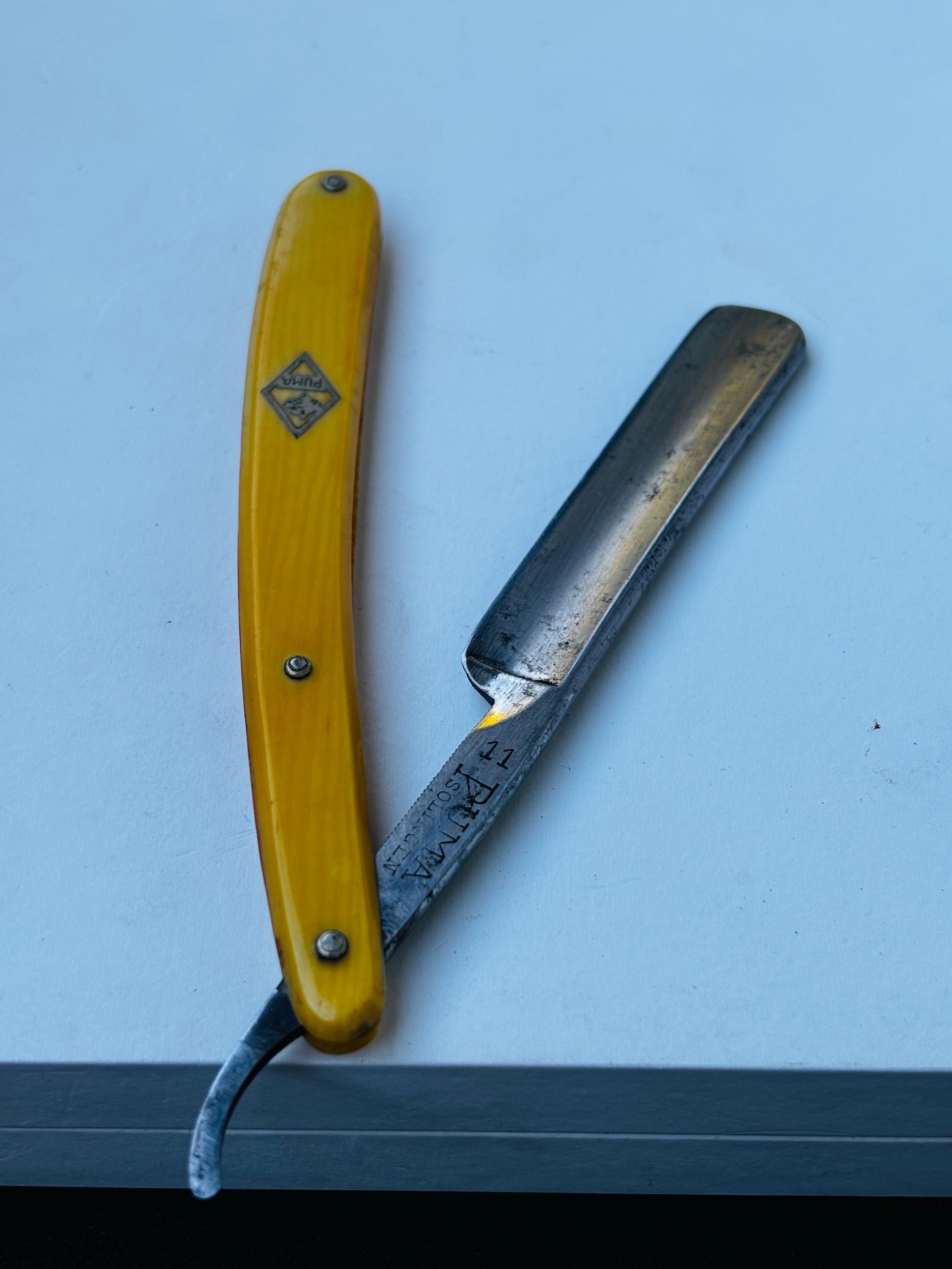 Vintage PUMA Solingen No.11 Straight Razor – Antique German