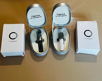 Vintage Caprice lighters by SILVER MATCH, white and black, brutal style, elegant lighter