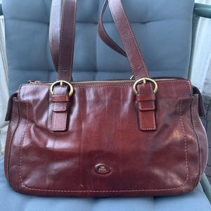 THE BRIDGE Vintage Satchel Bag in Genuine Brown Leather