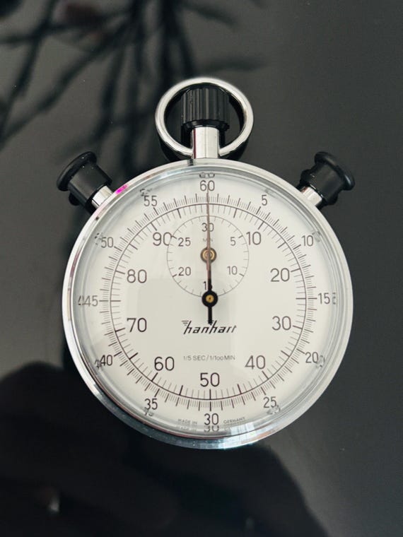 Vintage Hanhart Split-Shot Stopwatch: 1/5 Second,… - image 2