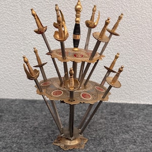 Vintage MCM Mini Sword Cocktail Picks 12 Picks 1960’s  Spain Toledo