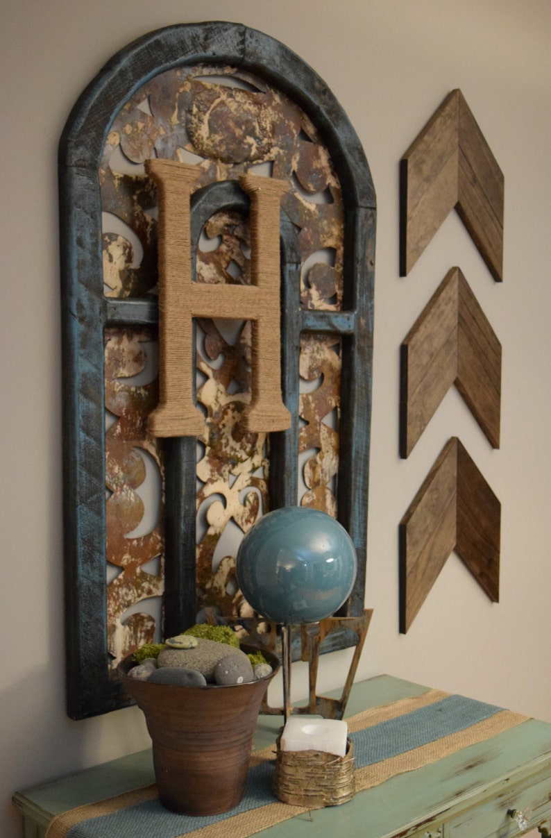 Wood Arrow Wall Art Rustic Brown Chevron Arrows Wall | Etsy