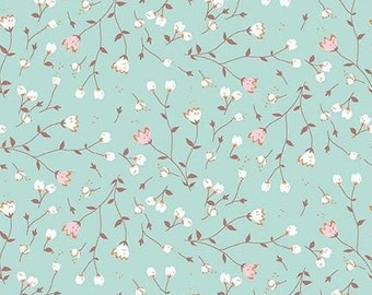 LAMINATED Cotton Fabric by the Half Yard by  Riley Blake Designs, Flowers Coated Cotton AKA Oilcloth Water resistant,