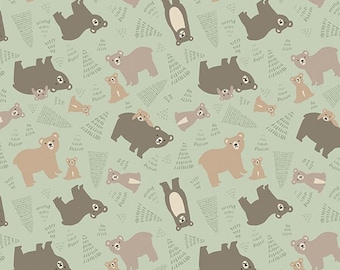 Elmer & Eloise Bears Laminated Cotton Fabric, Riley Blake Waterproof Coated Cotton