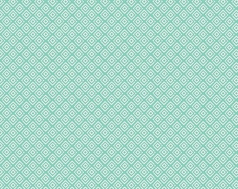 Tela de algodón laminada geométrica color verde mar, Riley Blake, 32x42