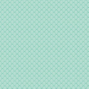 44&quot; x 42&quot; LAMINATED Cotton Fabric by Riley Blake Designs, Geometric Seafoam background, Coated Cotton AKA Oilcloth Water resistant,