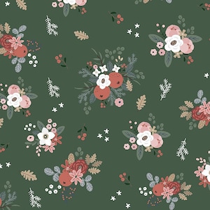 LAMINATED Cotton Fabric by the Yard, Coated cotton AKA OilCloth from Riley Blake Designs, Waterproof Floral Warm Wishes
