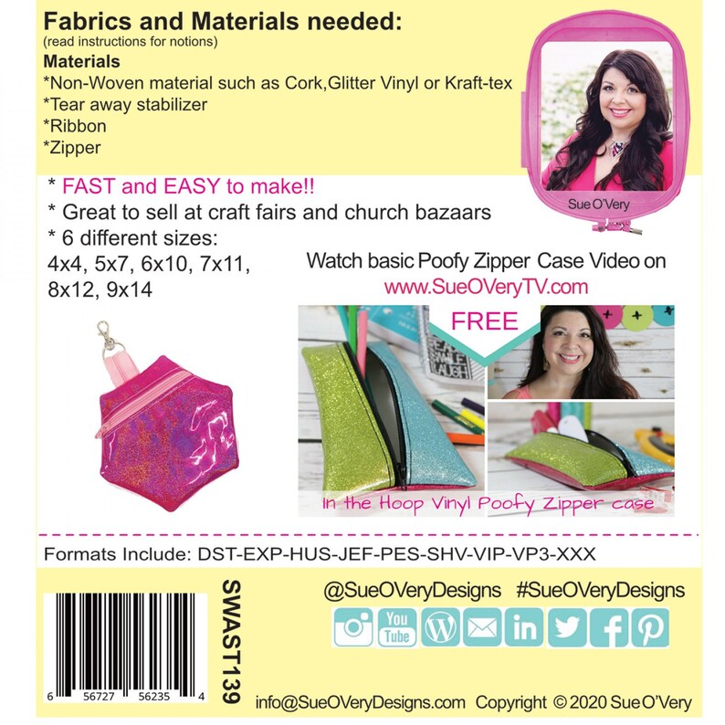 Hexi vinyl poofy zipper case in the hoop machine embroidery  etsy