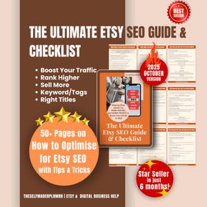 Le guide ultime du référencement Etsy Comment vendre et se classer premier sur la page de recherche Etsy, manuel du vendeur + liste de contrôle pour obtenir plus de ventes, aide référencement Etsy pour vendeurs