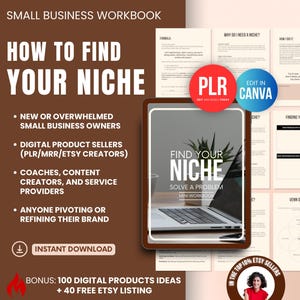 Manual para encontrar tu nicho de mercado, guía para encontrar un nicho, manual para encontrar un nicho DFY para revender en Etsy, guía paso a paso de MRR PLR