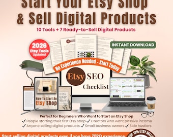 The Ultimate Etsy Shop Kit, 2026 New Etsy Sellers Bundle, Etsy SEO Checklist, Etsy Shop Banner, Video + Listing Photo Mockup, Etsy Starter